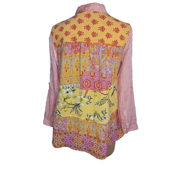 Soft Surroundings Boho Floral Striped Paisly Hippie Lightweight Long Sleeve... - Picture 4 of 10